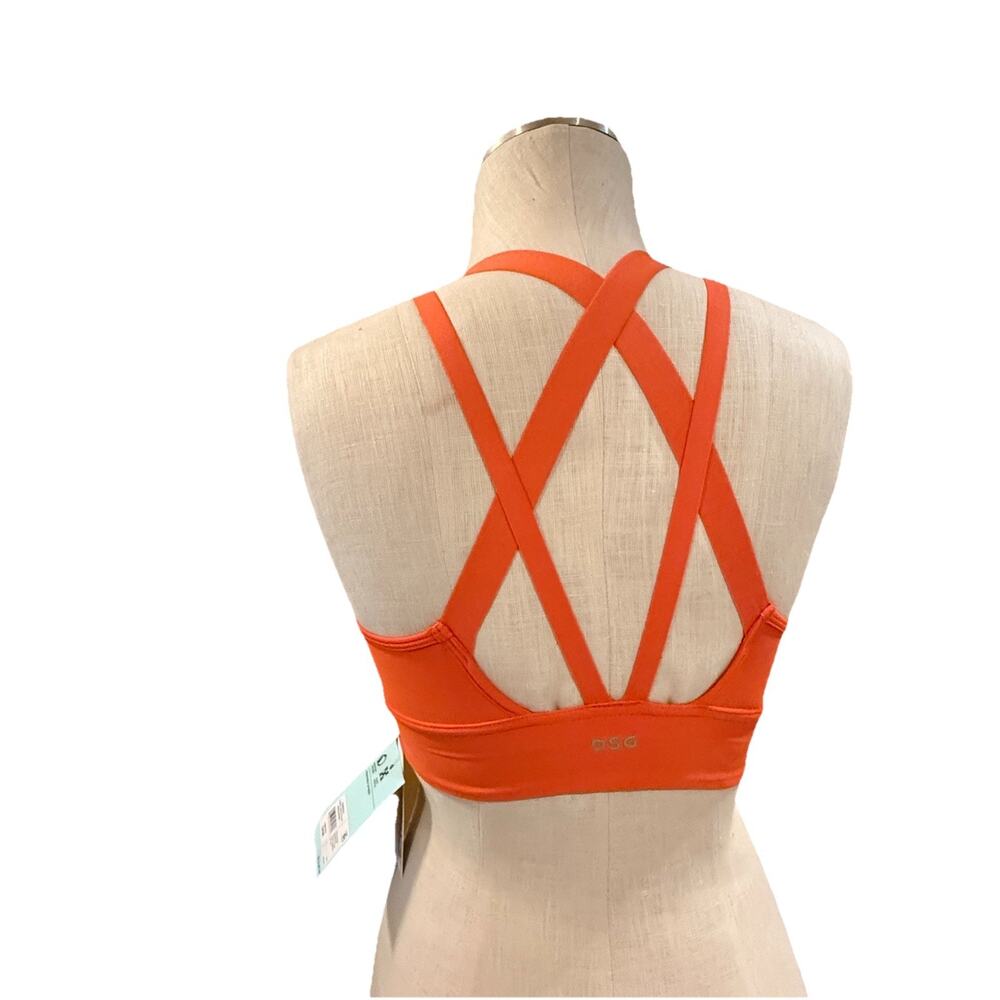 DSG Women’s Strappy Compression Sports Bra XS Ginger Orange Medium Support New - Picture 4 of 10